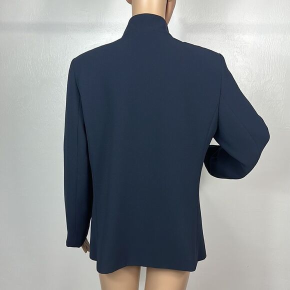 Kasper Navy Blue Collared Blazer Jacket Size 10 P - Picture 3 of 10